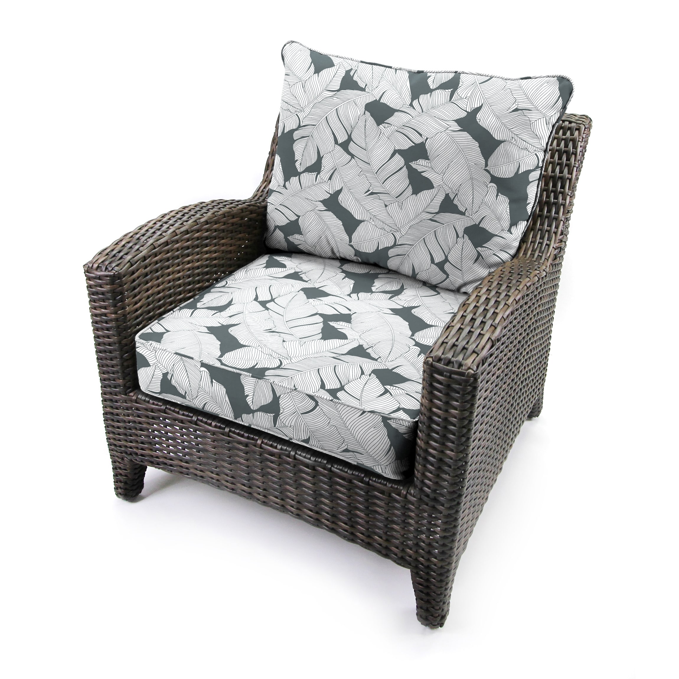 Burchett Outdoor Acacia Wood and Wicker Club Chairs (Set of 2) with Optional Sunbrella Cushions